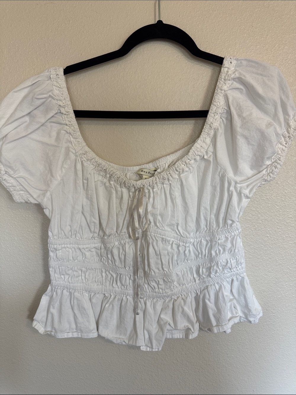 White Ruffle Top - Women